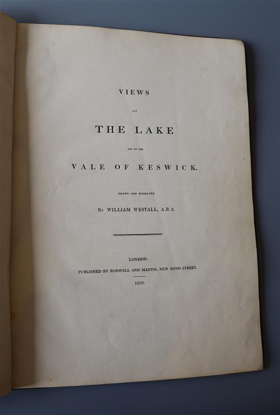 Westall, William A.R.A. - Views of The Lake and of the Vale of Keswick, folio, half morocco, with 11 (of 12)